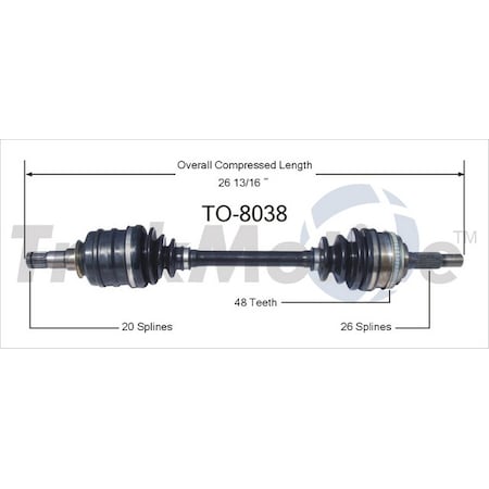Surtrack Axle Cv Axle Shaft, To-8038 TO-8038
